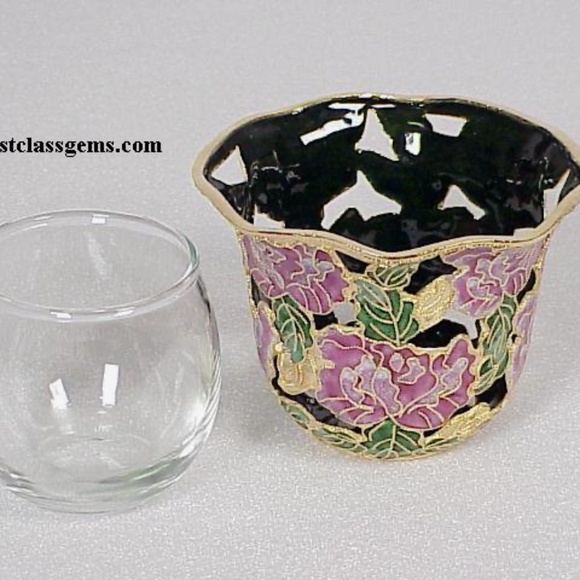 FINAL SALE PRICE NYCO International Cut-Out Cloisonne Votive Candle Holder - Picture 2 of 2